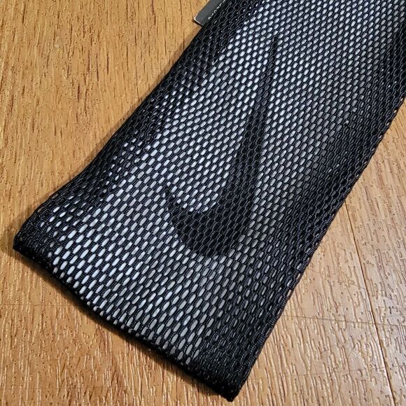 Nike Fury Mesh Headband Black White Swoosh Elastic Dri-Fit Gym Training Yoga New - Picture 4 of 8